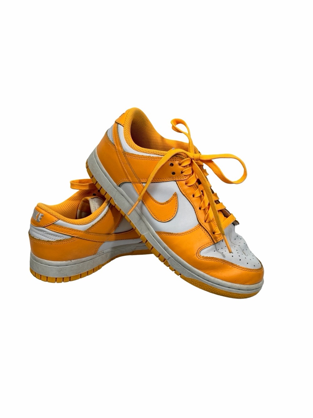 NIKE Dunk Low Laser Yellow and White Sneakers 👟🧡